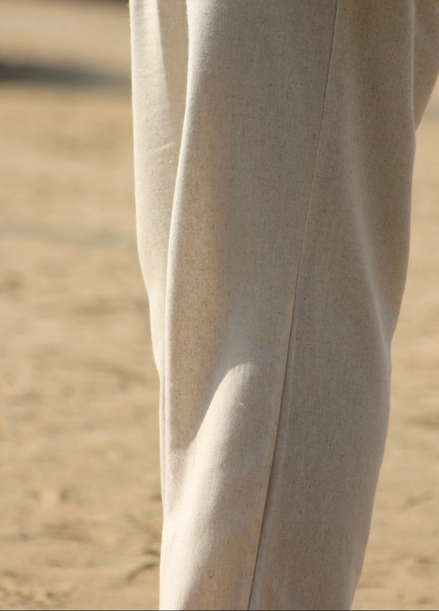 Rome Linen Trousers - Beige