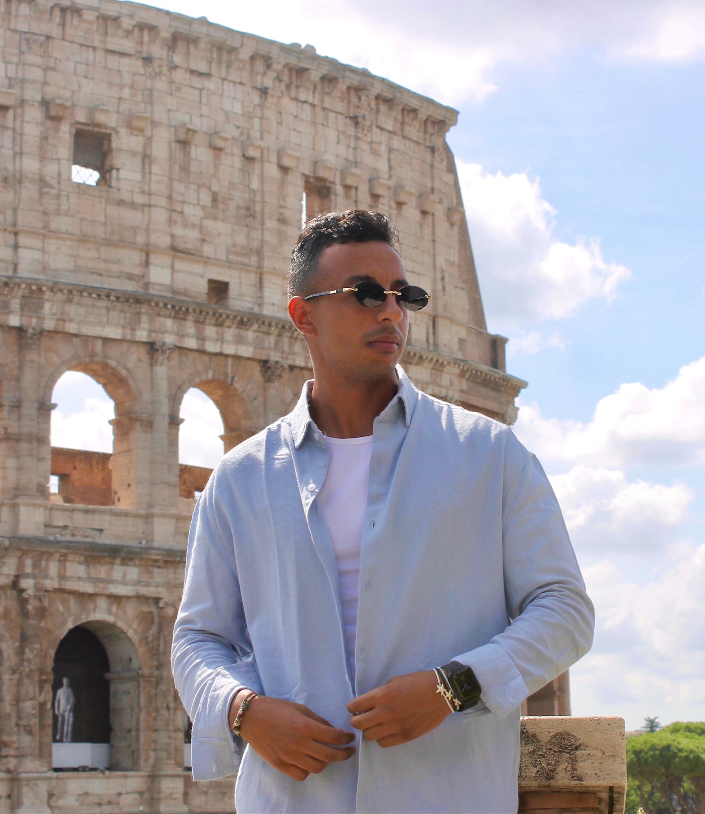 Rome Linen Shirt - Blue