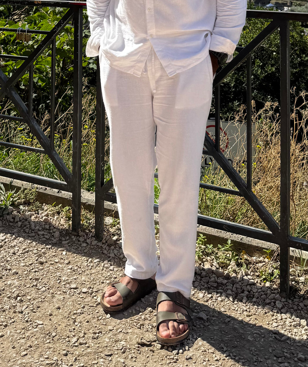 Rome Linen Trousers - White