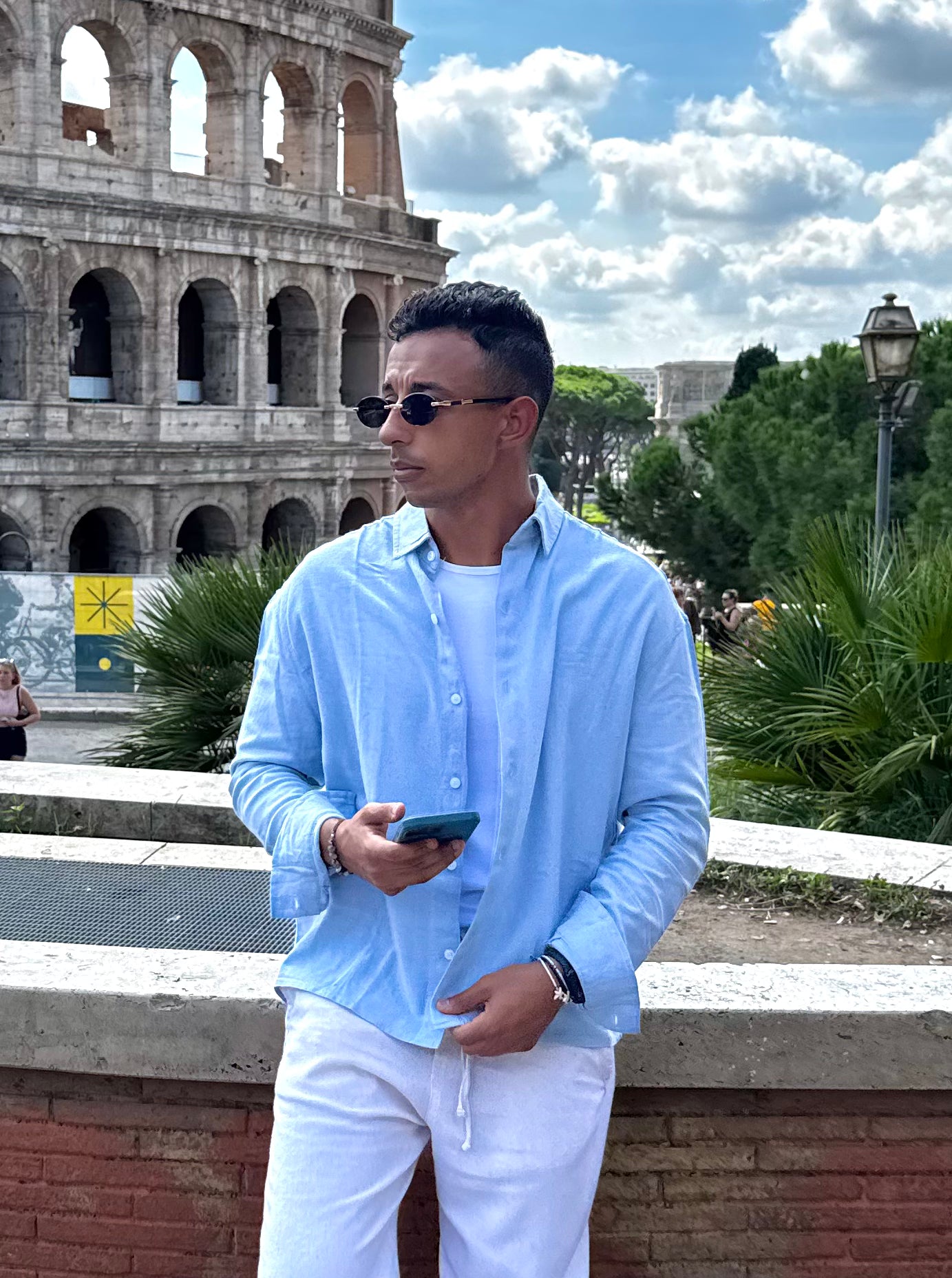 Rome Linen Shirt - Blue